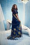 Midnight Navy Banarasi Silk Saree
