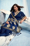 Midnight Navy Banarasi Silk Saree