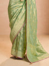 Mint Green Banarasi Bridal Tissue Silk Saree