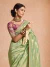 Mint Green Banarasi Bridal Tissue Silk Saree