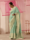 Mint Green Banarasi Dola Silk Saree