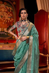 Mint Green Chiffon Silk Saree