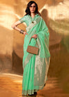 Mint Green Linen Cotton Saree