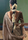 Mocha Brown Georgette Silk Saree
