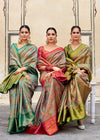 Moss Green Dharmavaram Silk Saree