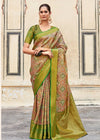 Moss Green Dharmavaram Silk Saree