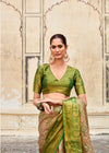 Moss Green Dharmavaram Silk Saree