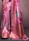 Mulberry Pink Digital Printed Soft Silk Saree