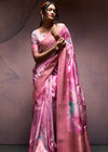 Mulberry Pink Digital Printed Soft Silk Saree