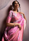 Mulberry Pink Digital Printed Soft Silk Saree