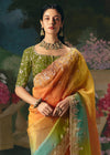 Multicolor Designer Silk Saree with Heavy Embroidery Work