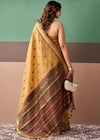Mustard Gold Woven Designer Cotton Saree