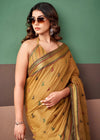 Mustard Gold Woven Designer Cotton Saree