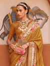 Mustard Yellow Banarasi Dola Silk Saree