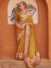 Mustard Yellow Banarasi Dola Silk Saree