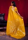 Mustard Yellow Banarasi Satin Silk Saree