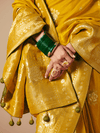 Mustard Yellow Banarasi Silk Saree With Contrast Blouse
