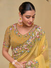 Mustard Yellow Banarasi Silk Saree With Grand Embroidery