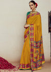 Mustard Yellow Brasso Designer Soft Silk Saree