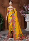 Mustard Yellow Designer Silk Saree