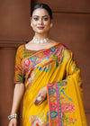 Mustard Yellow Designer Silk Saree