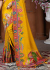 Mustard Yellow Designer Silk Saree