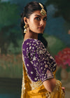 Mustard Yellow Designer Silk Saree with Zari Embroidery Work
