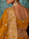 Mustard Yellow Satin Silk Saree