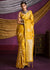 Mustard Yellow Satin Silk Saree
