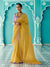 Mustard Yellow Tissue Saree with Embroidered Border