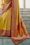 Mustard Yellow Tissue Silk Saree