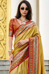 Mustard Yellow Tissue Silk Saree