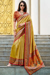 Mustard Yellow Tissue Silk Saree