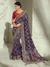Navy Blue Bandhani Banarasi Georgette Saree With Contrast Blouse
