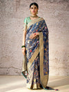 Navy Blue Zari Woven Banarasi Silk Saree