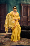 Sunshine Yellow Banarasi Cotton Silk Saree