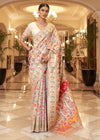 Off White Kashmiri Jamawar Banarasi Saree