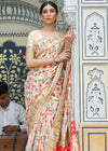 Off White Kashmiri Jamawar Banarasi Saree