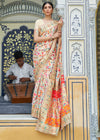 Off White Kashmiri Jamawar Banarasi Saree