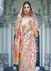 Off White Kashmiri Jamawar Banarasi Saree