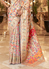 Off White Kashmiri Jamawar Banarasi Saree