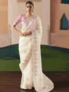 Off White Organza Silk Saree