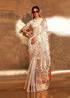 Off White Zari Tissue Silk Saree