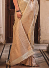 Off White Zari Woven Kanjivaram Silk Saree