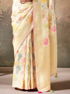 Off White Zari Woven Paithani Banarasi Silk Saree