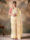 Off White Zari Woven Paithani Banarasi Silk Saree