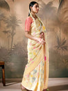 Off White Zari Woven Paithani Banarasi Silk Saree