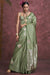 Olive Green Satin Banarasi Saree