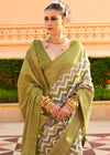 Olive Green Soft Silk Saree