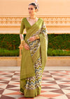 Olive Green Soft Silk Saree